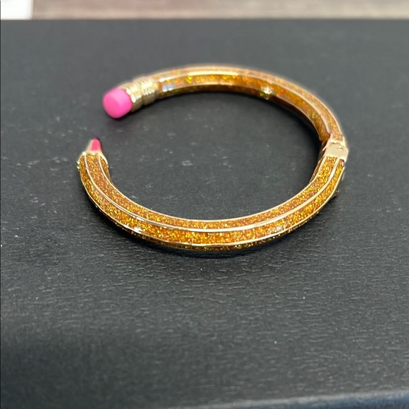 Betsey Johnson | Gold Pencil Bracelet & Earrings Set ✏️🍎 - Picture 7 of 9